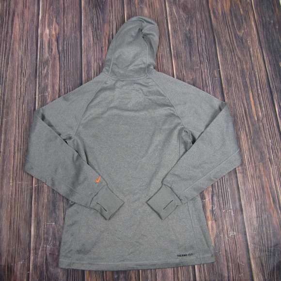 Nike Hoodie Womens XS Gray Therma Fit Pullover Hooded Sweatshirt Logo 457127-063 - Picture 5 of 7